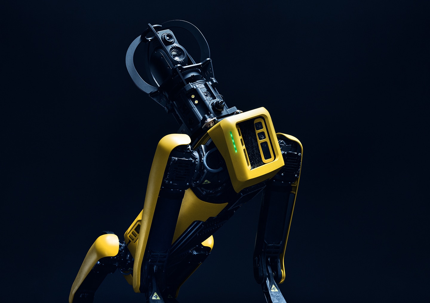 Spot robot with camera view for the AI-powered autonomous campus tour guide project